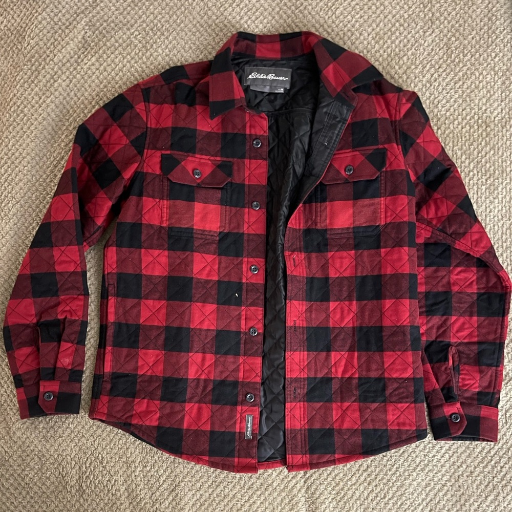 Eddie Bauer lined flannel shirt-jacket